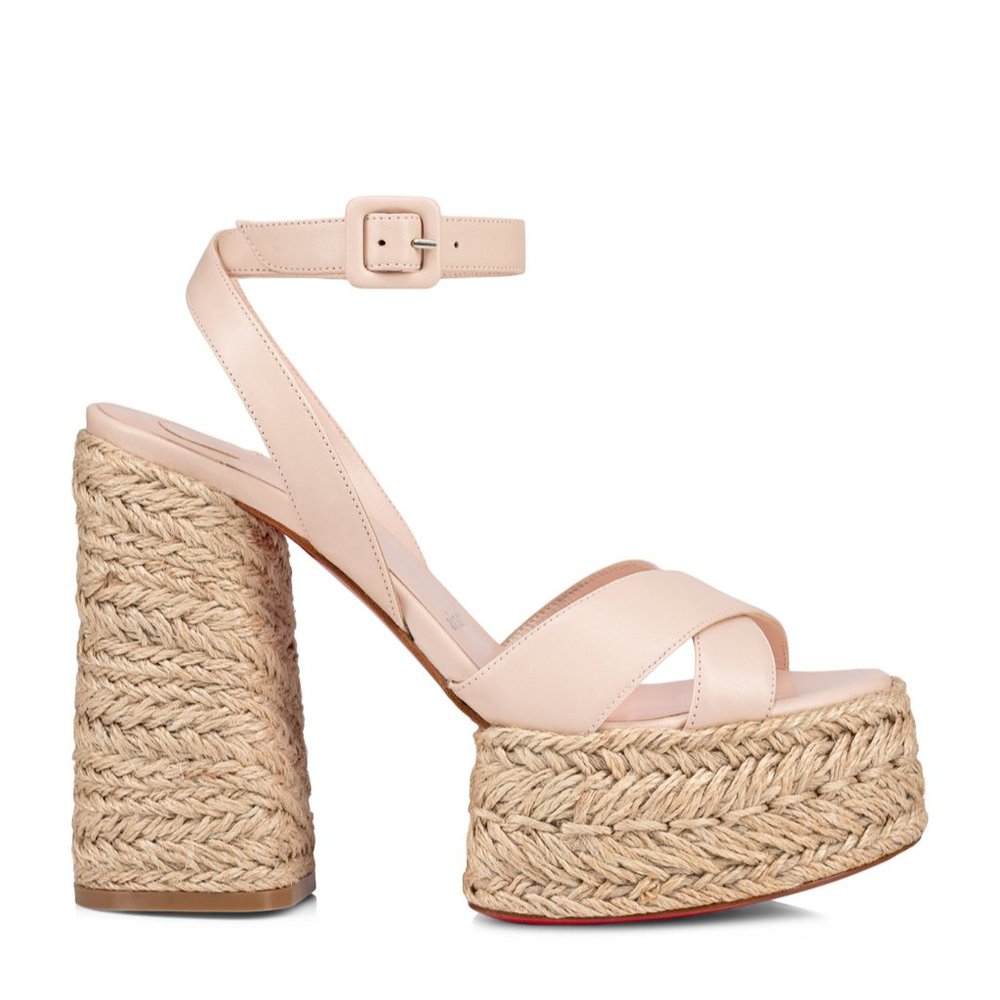 Christian Louboutin SUPER MARIZA 130 Platform Heels Espadrille Sandal Shoes - Picture 1 of 15